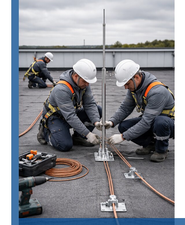 Монтаж молниезащиты на кровле в Костроме под ключ с гарантией