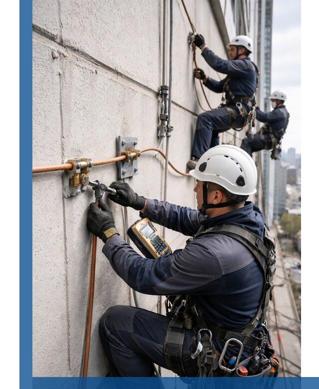 Монтаж системы заземления здания и молниезащиты в Костроме