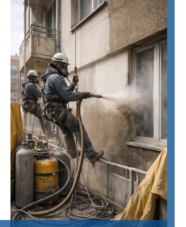 Пескоструйная очистка фасада в Костроме от 664 р. | ВЫСОТНИК-Кст