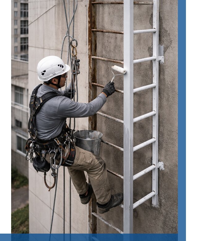 Покраска пожарных лестниц в Костроме от 4594 р. | ВЫСОТНИК-Кст