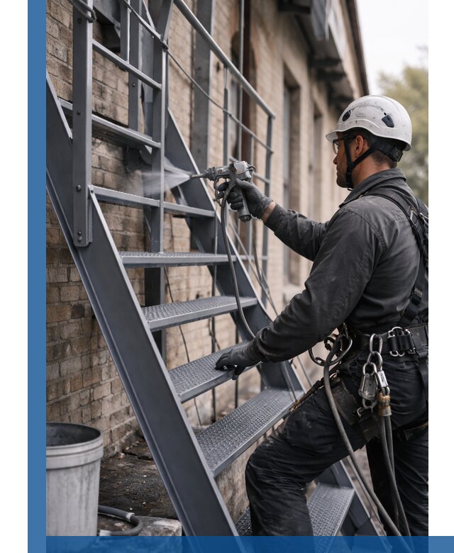 Покраска и антикоррозионная защита пожарных лестниц в Костроме