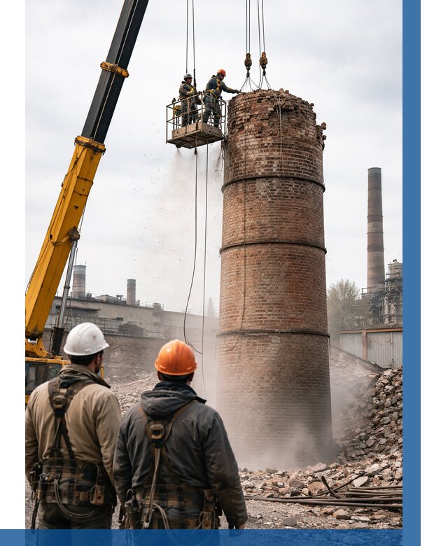 Демонтаж дымовой трубы в Костроме от 91881 р. | ВЫСОТНИК-Кст, смета