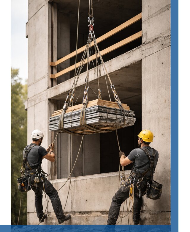 Подъем материала на этаж веревками в Костроме от 1531 р. | ВЫСОТНИК-Кст