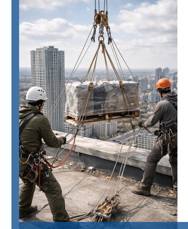 Подъем и монтаж крупногабаритных грузов на крышу в Костроме