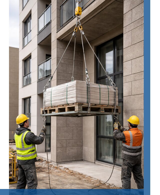 Подъем керамогранита на этаж в Костроме от 3573 р. | ВЫСОТНИК-Кст