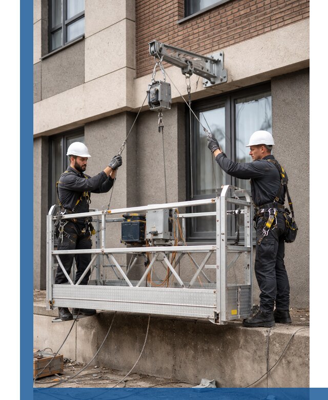 Монтаж и подъем фасадной люльки в Костроме с гарантией безопасности