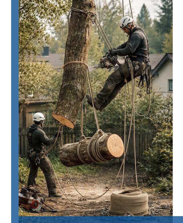 Валка деревьев частями в Костроме, безопасно и аккуратно