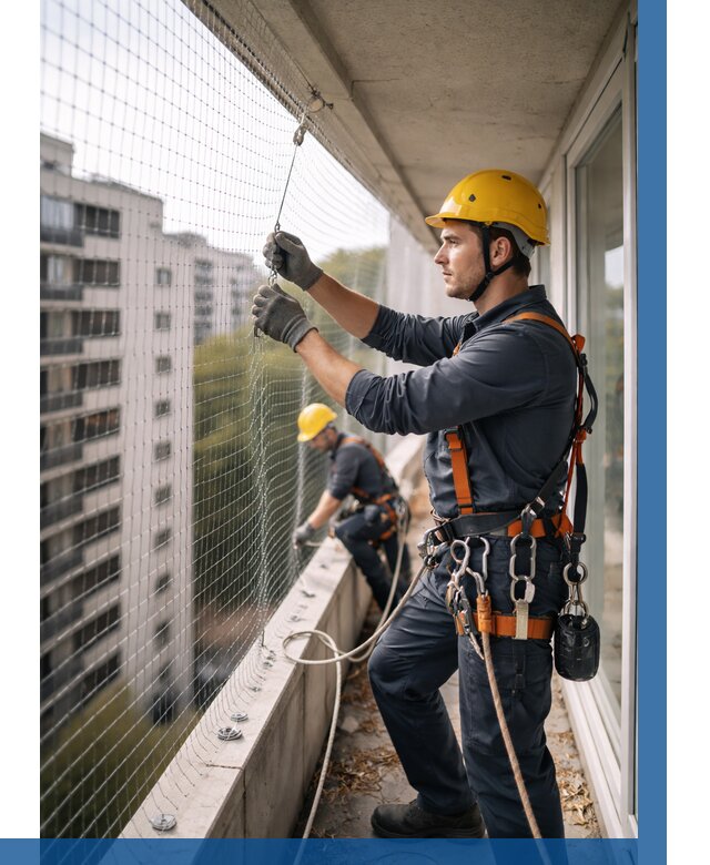 Монтаж сетки от птиц в Костроме от 4594 р. | ВЫСОТНИК-Кст